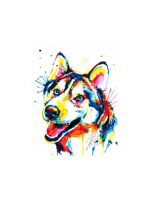 Картины по номерам "Разноцветный щенок", 30х40 см.