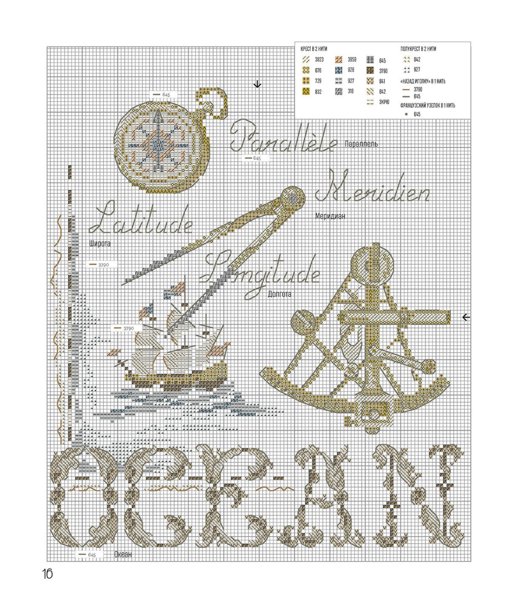 Французская вышивка крестом: Морские и летние сюжеты Вероник Ажинер