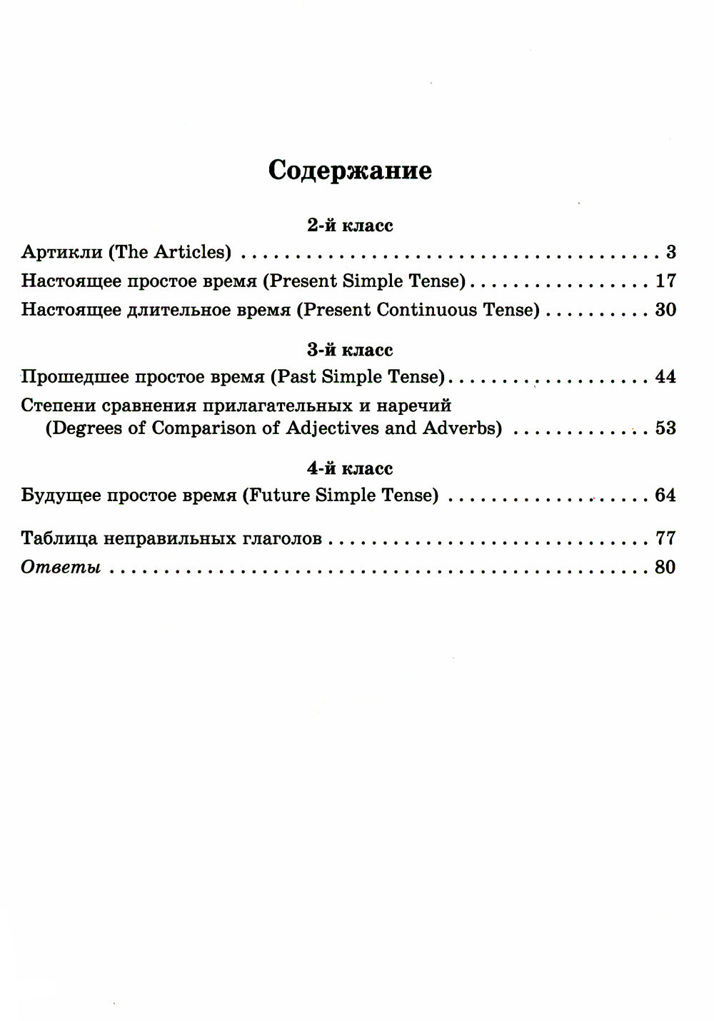 Грамматика английского языка с упражнениями для закрепления знаний, проверочными заданиями и ответами. 2-4 кл