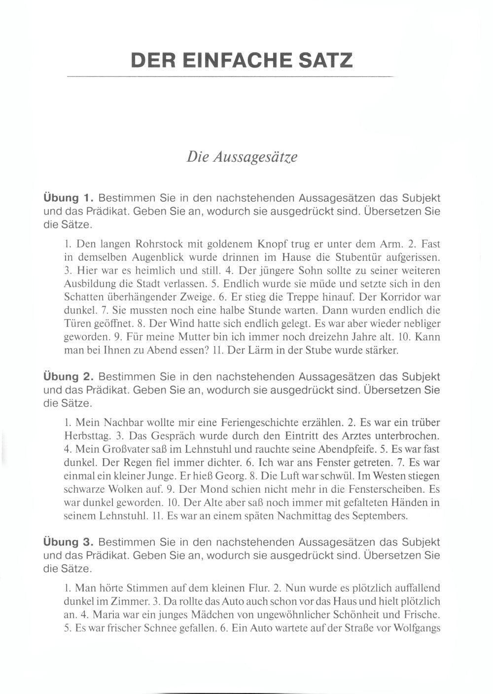 Ubungen zur deutschen Grammatik = Упражнения по грамматике немецкого языка. Синтаксис