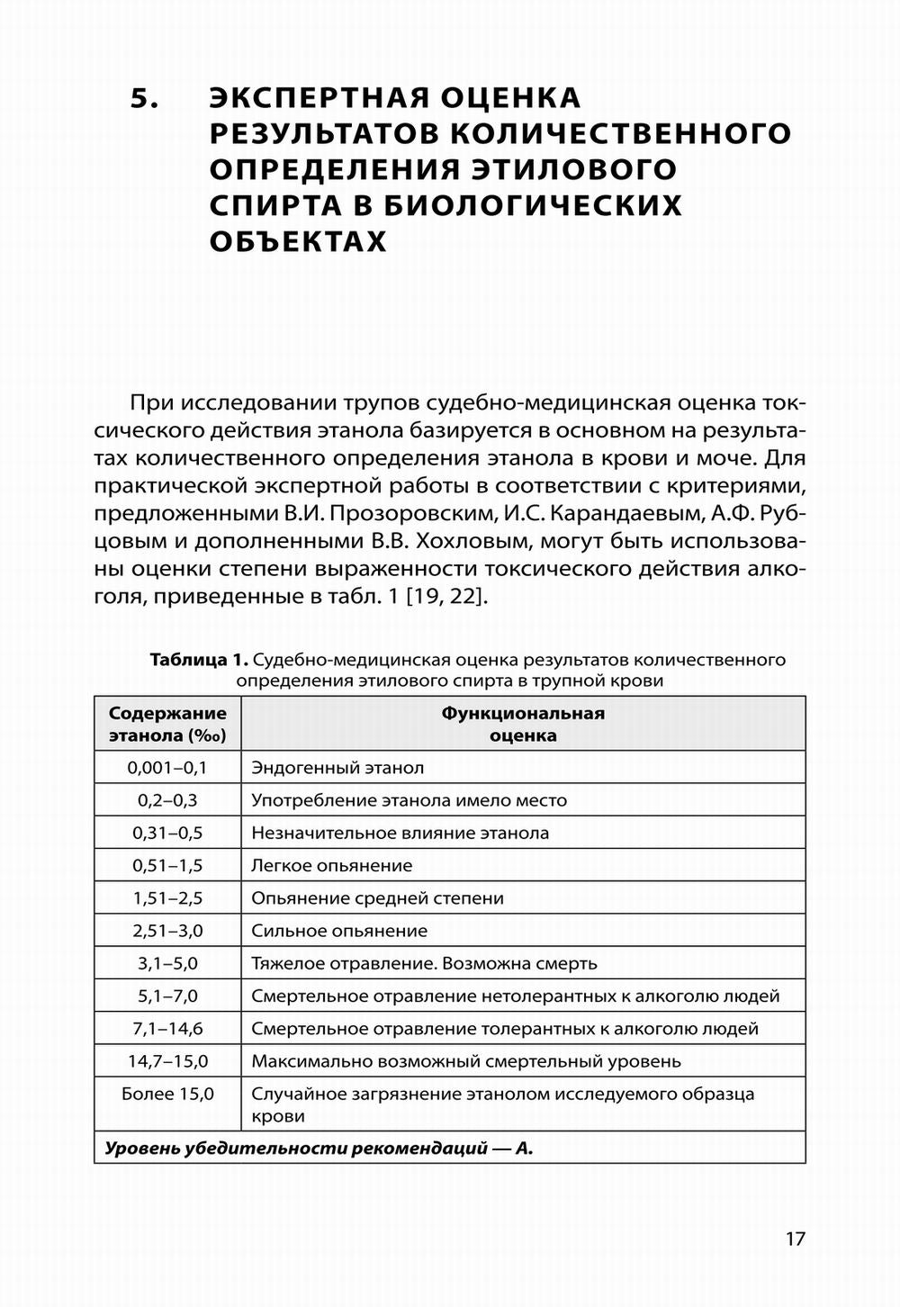 Судебно-медицинская экспертиза отравления алкоголем: методические рекомендации