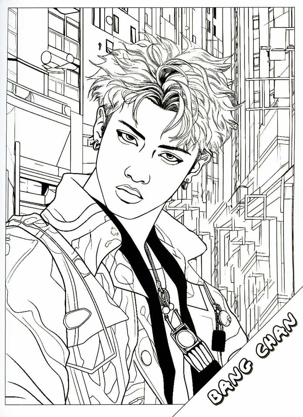 Stray kids. Раскраска с участниками одной из самых популярных k-pop групп