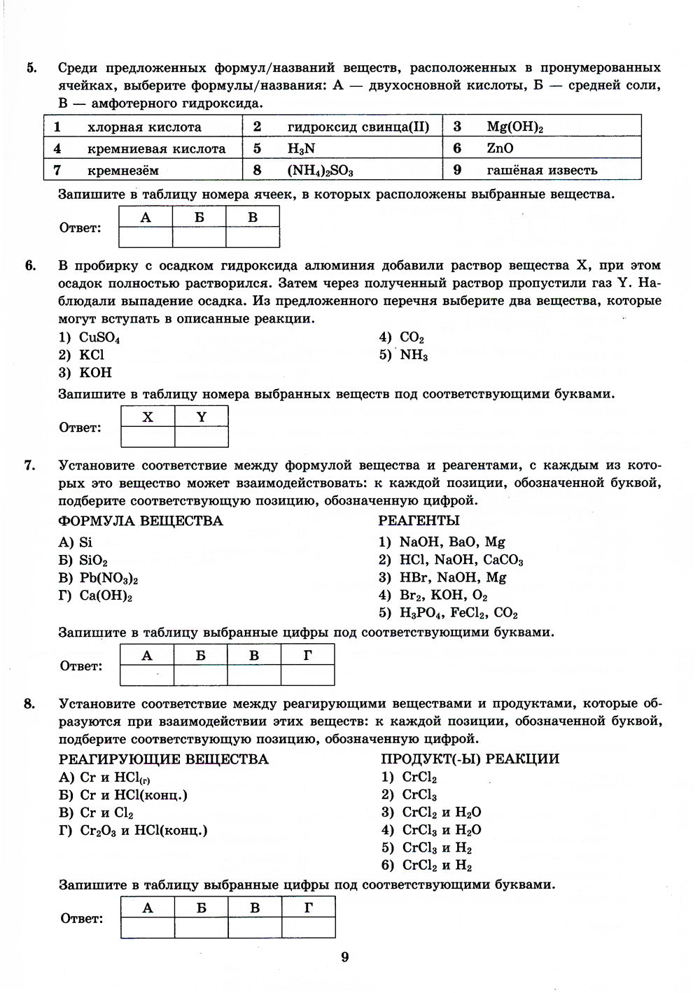 ЕГЭ 2024. Химия. 15 вариантов. Типовые варианты экзаменационных заданий от разработчиков ЕГЭ