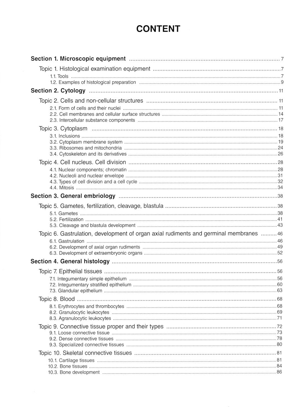 Atlas d'histologie, de cytologie et d'embryologie