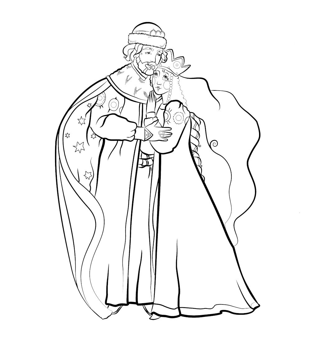 Царицыны гусельки: раскраска