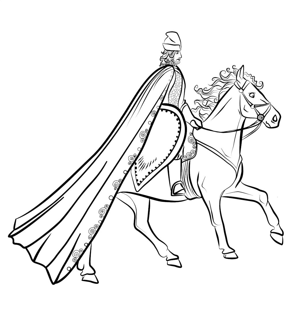 Царицыны гусельки: раскраска