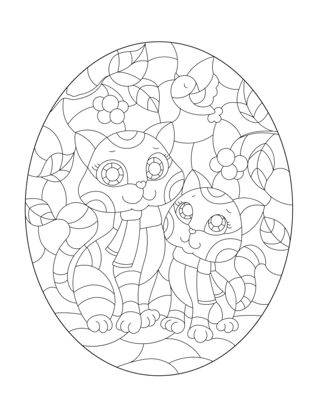 Волшебный мир. Раскрась витражи