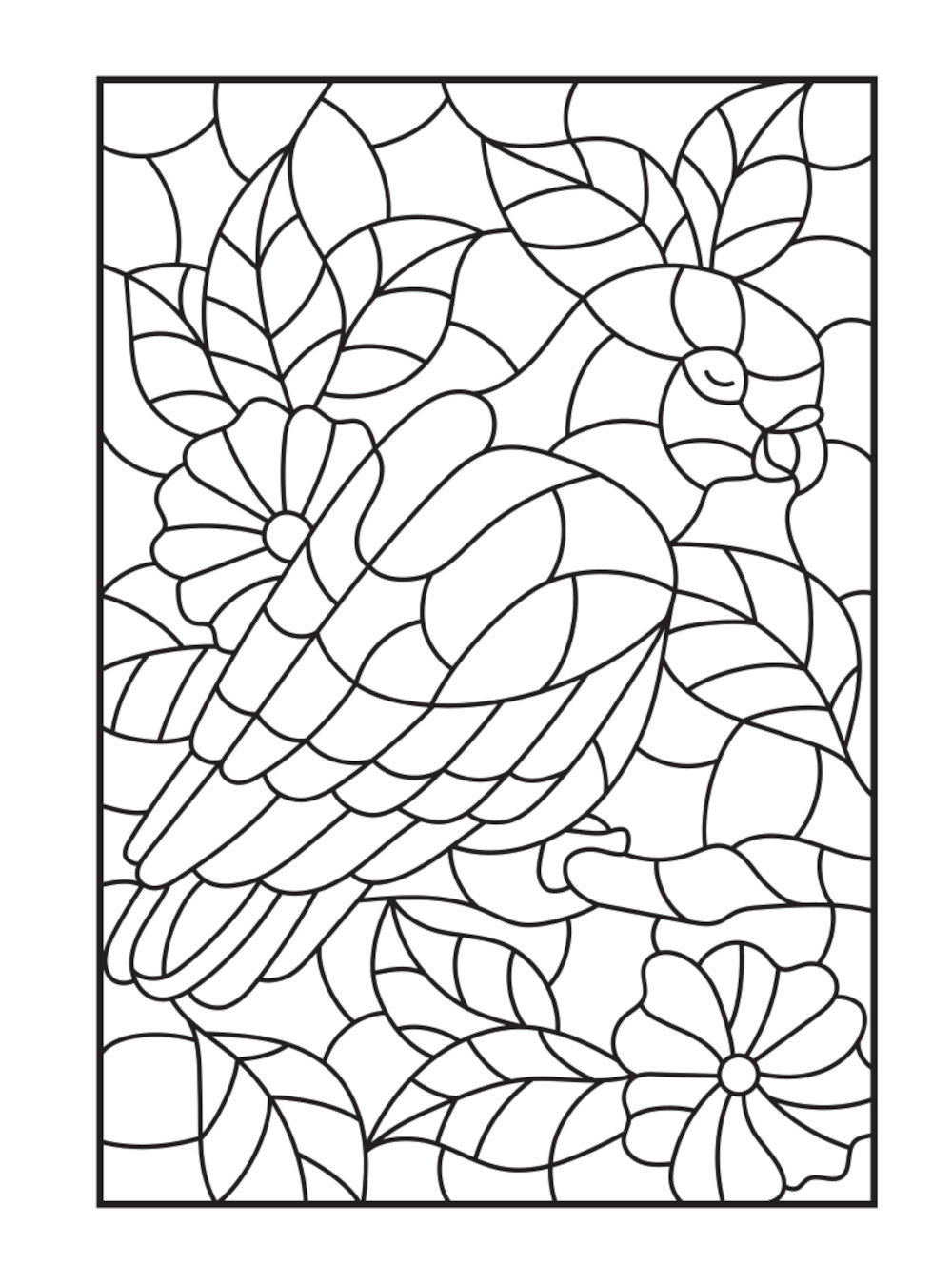 Очаровательные животные. Раскрась витражи