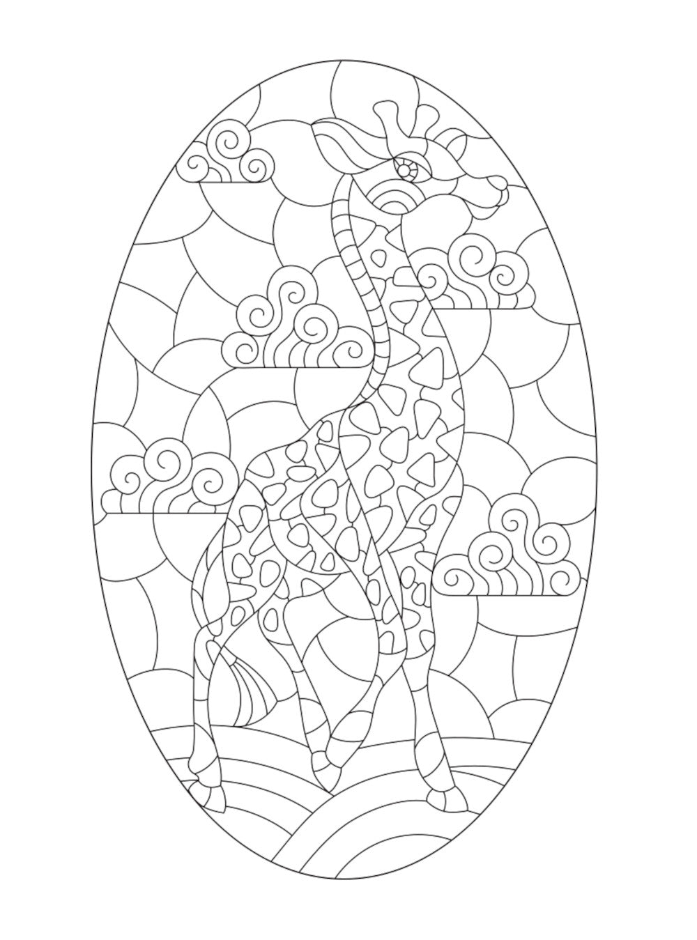 Очаровательные животные. Раскрась витражи