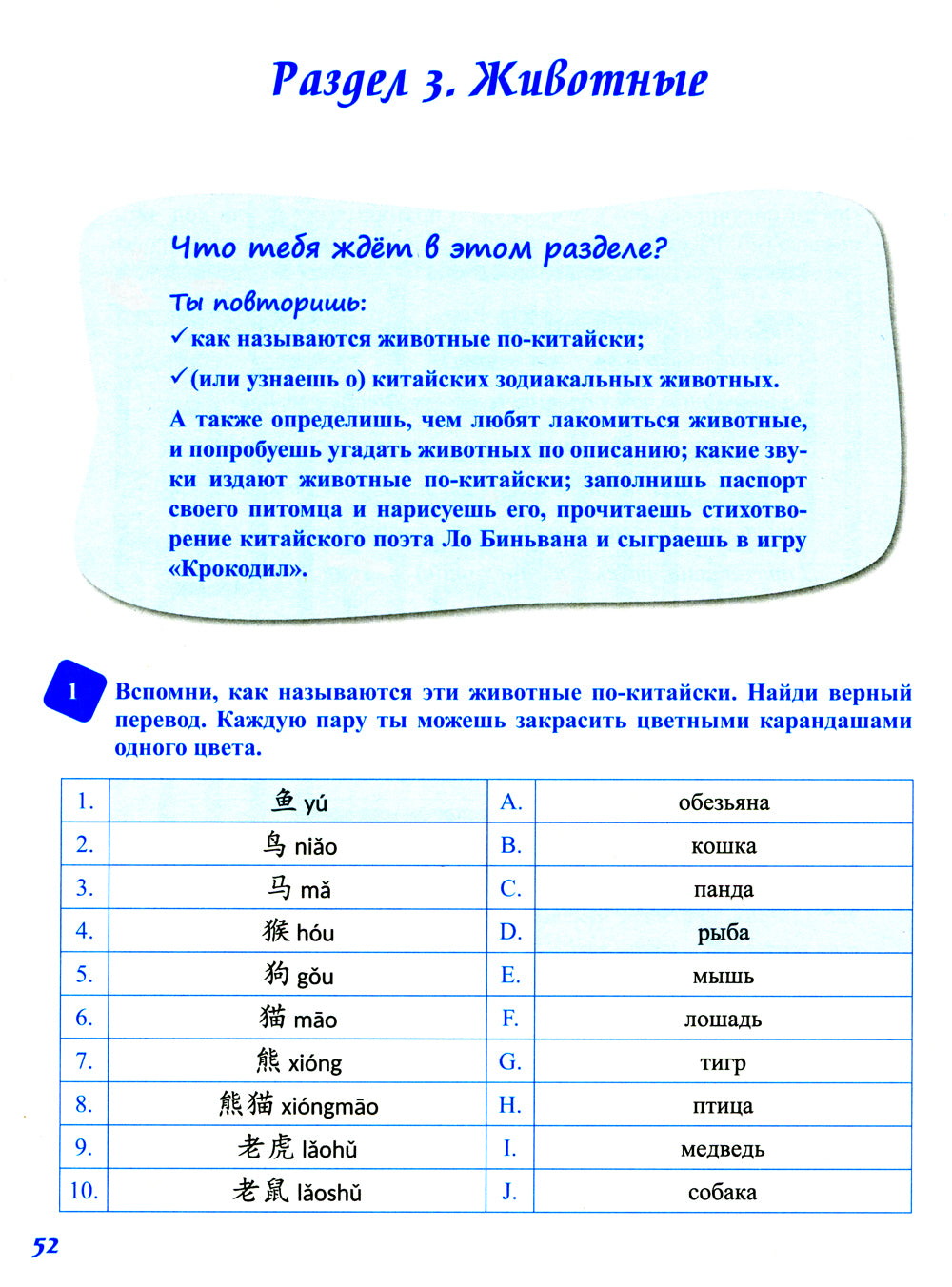 Задания на лето по китайскому языку (1-й год обучения): Учебное пособие