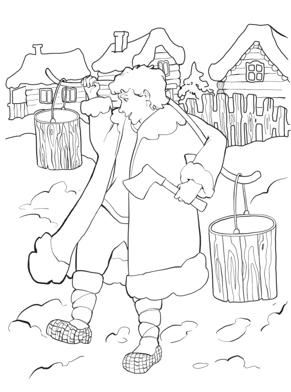 По щучьему велению. Раскраска