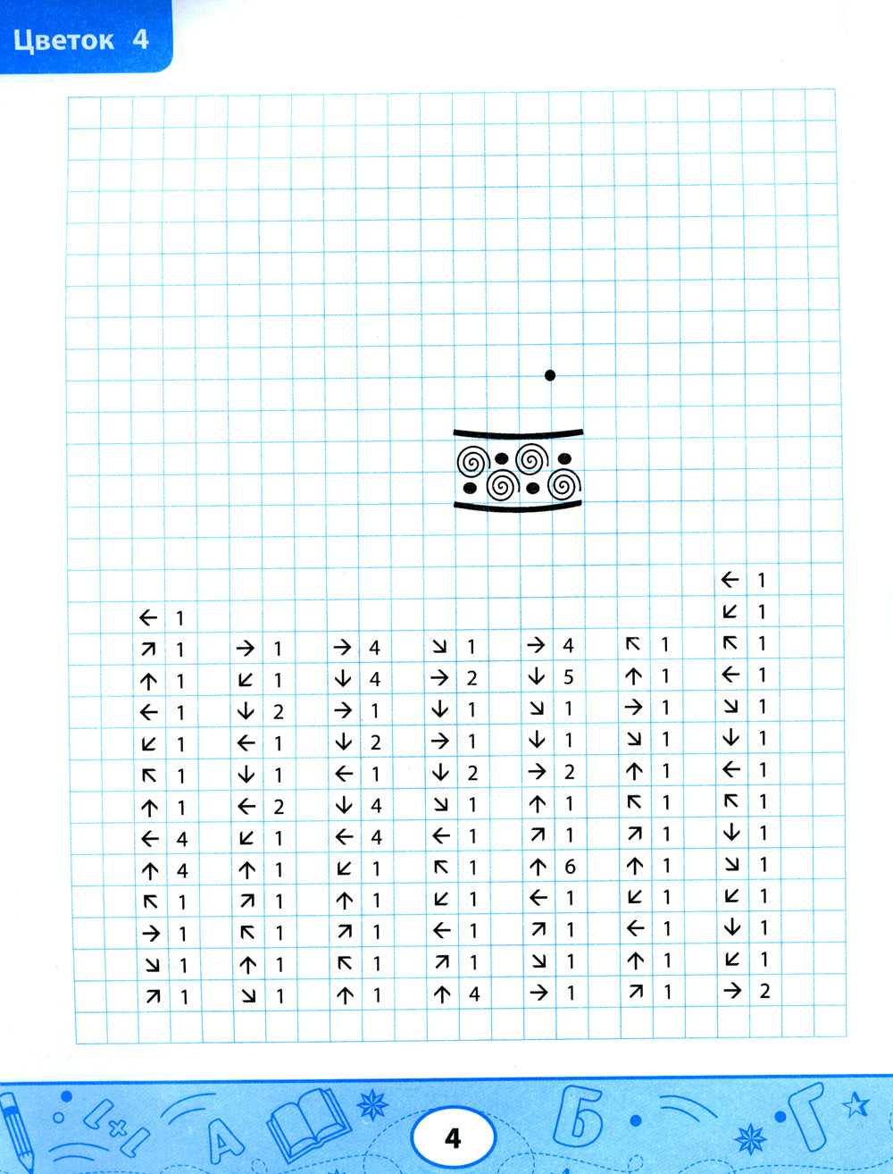 Графические диктанты: цветы и узоры