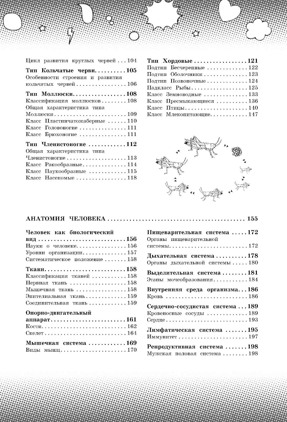 Biologie. Il y a des thèmes dans le cursus scolaire. 8-11 heures
