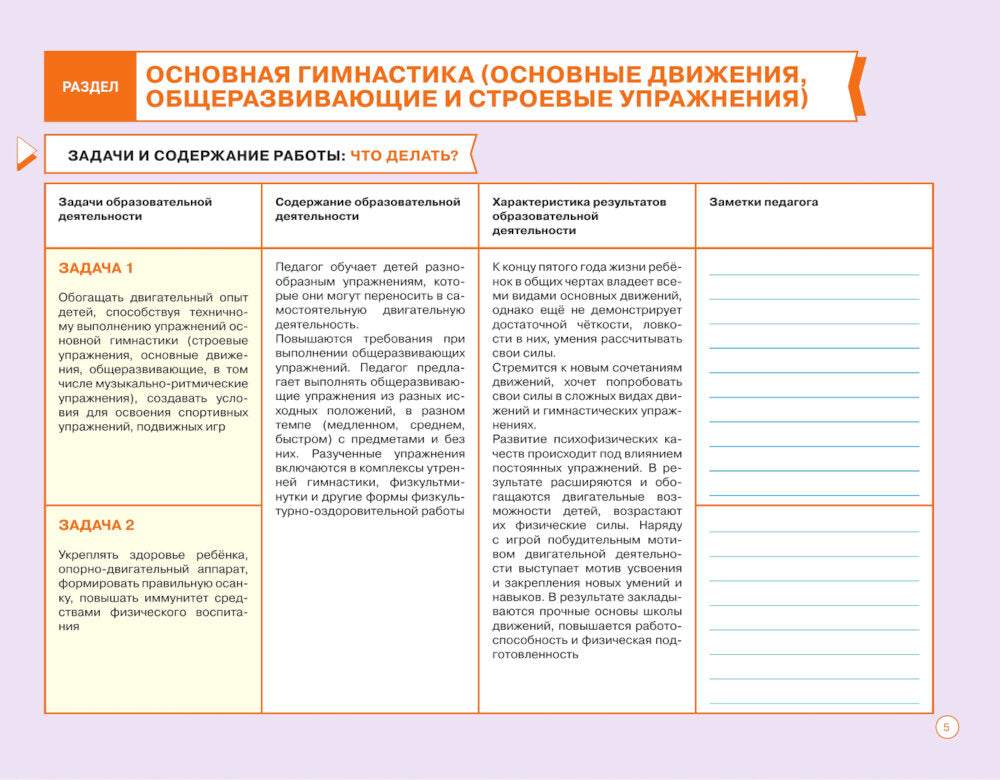 Блокнот педагога средней группы детского сада. Физическое развитие
