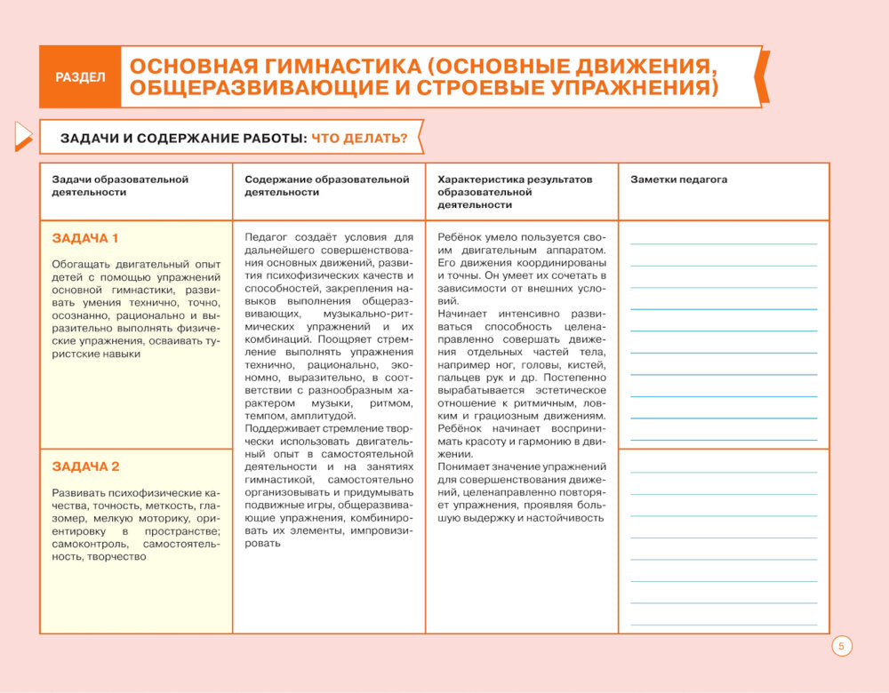 Блокнот педагога подготовительной группы детского сада. Физическое развитие