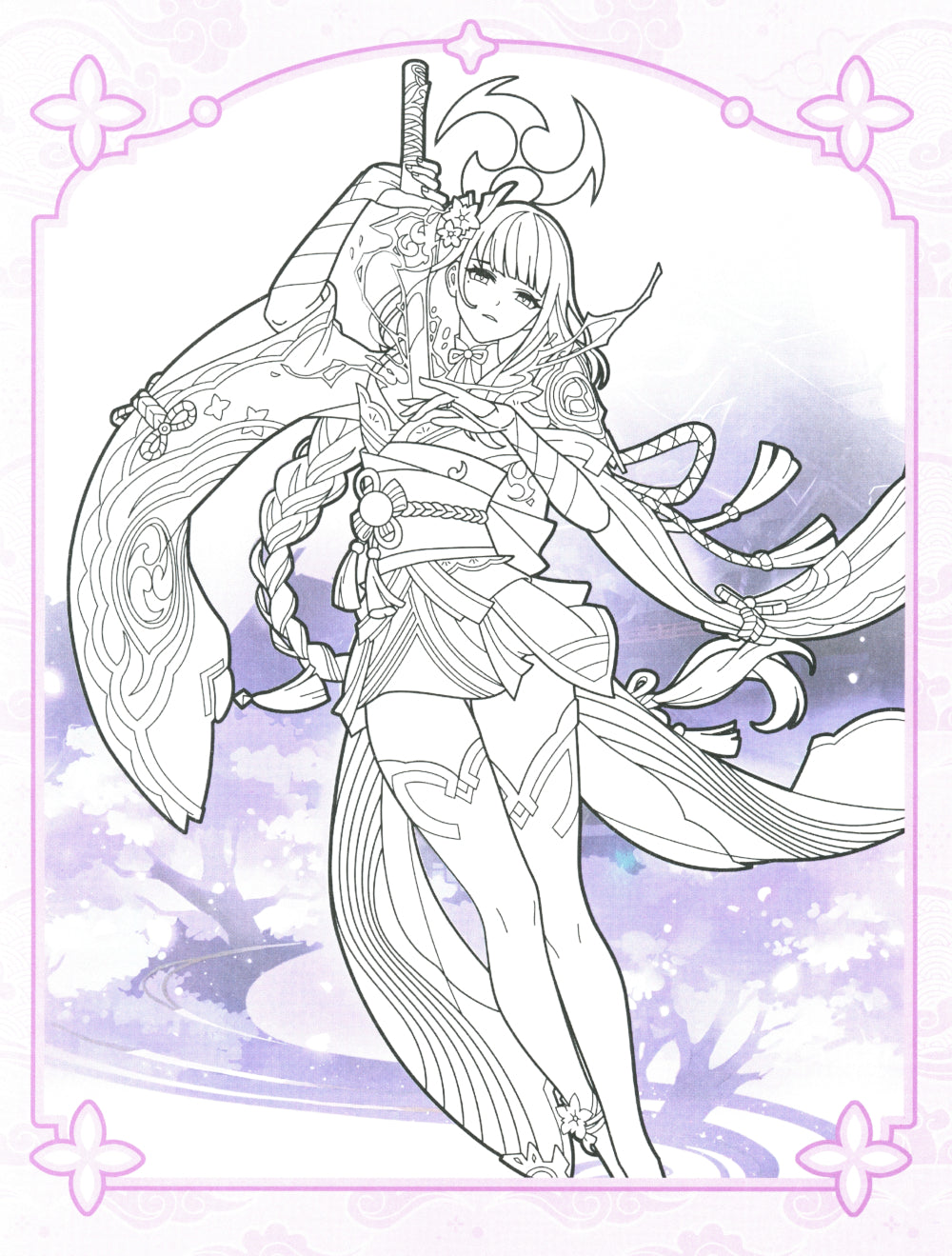 GenshinImpact. Раскраска по образцу (оранжевая)