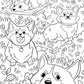 Милые животные. Раскраска