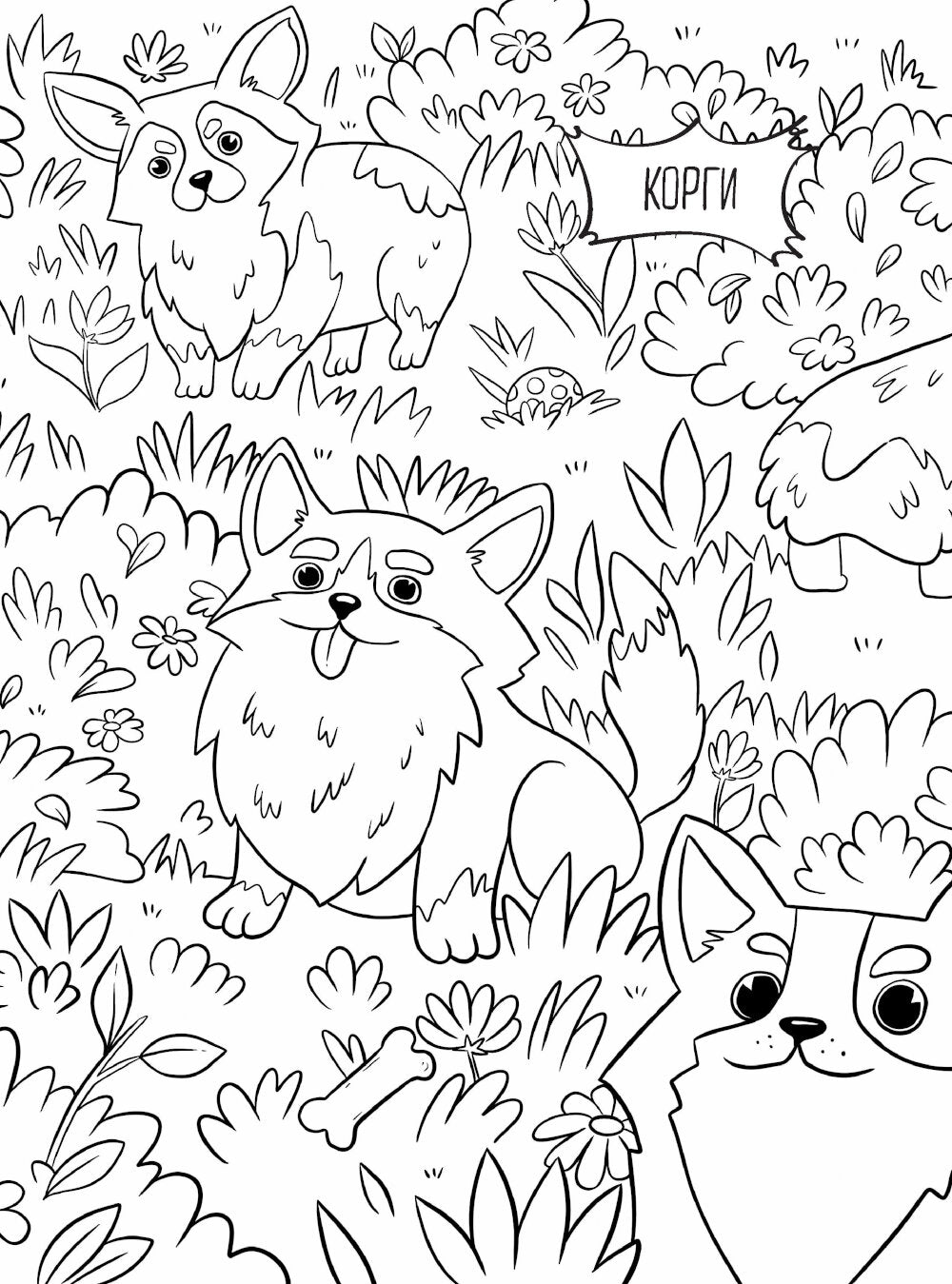 Милые животные. Раскраска