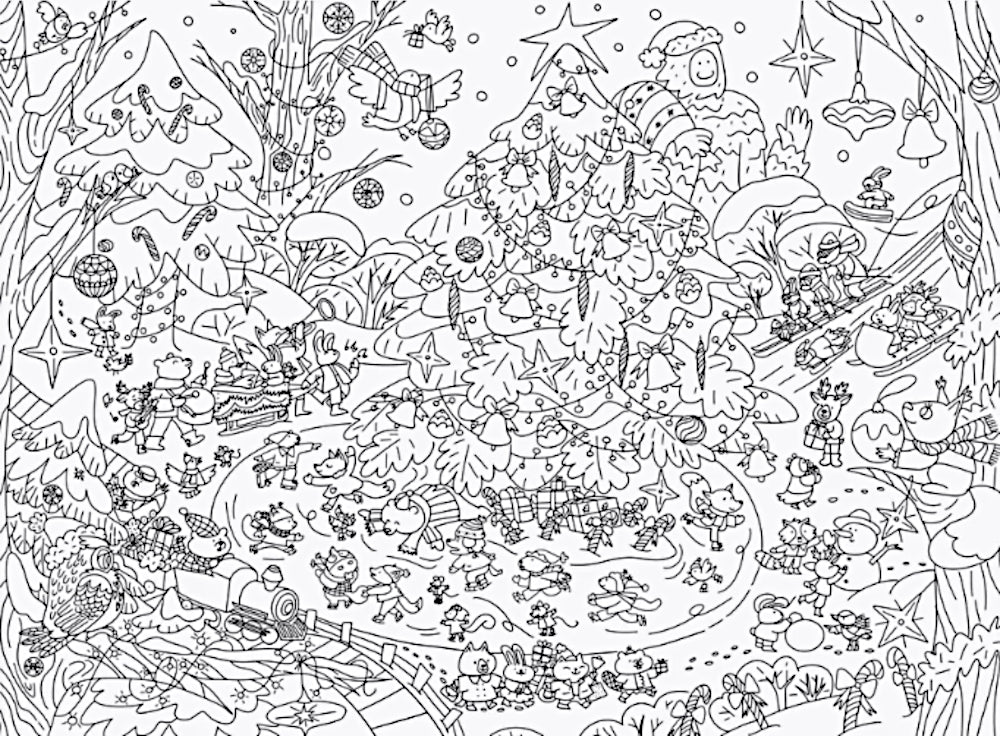 Зима в лесу. Раскраска-плакат