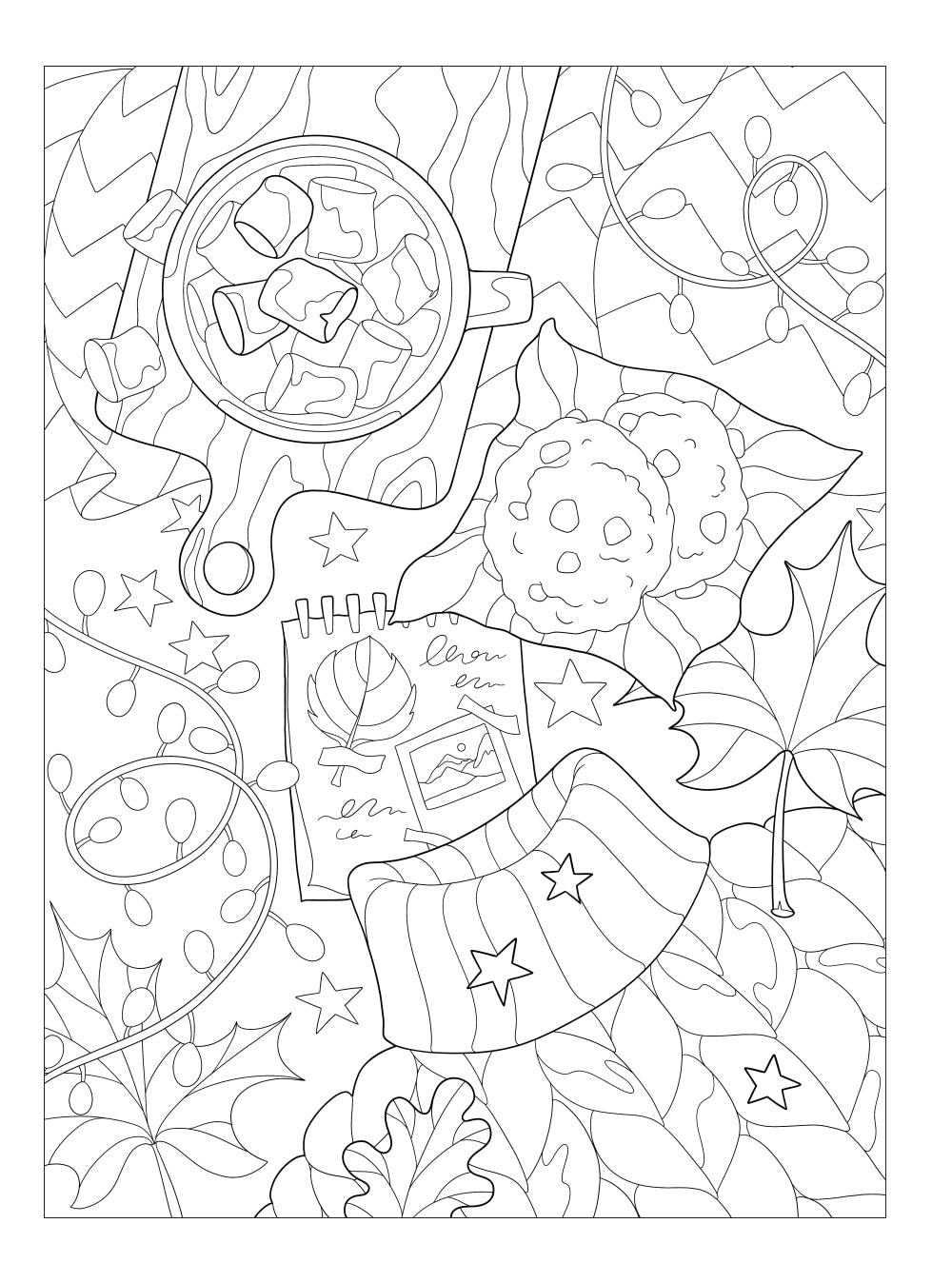 Добавь красок счастливым моментам: Раскраска хюгге