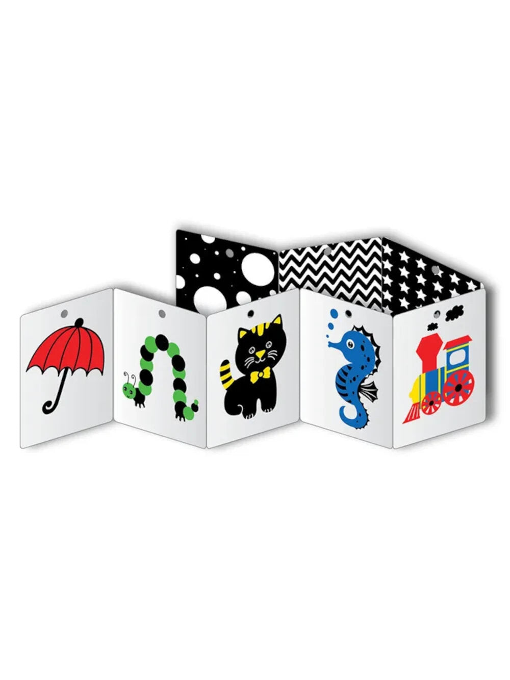 Развиваем зрение от 0  до 6 месяцев. Книжка-раскладушка с картинками