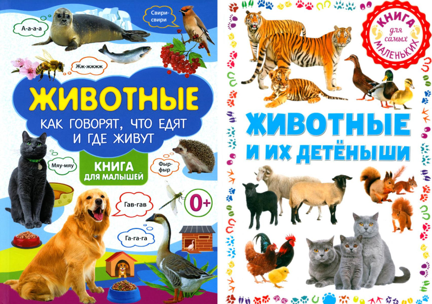 Животные и их детеныши; Животные. Как говорят, что едят и где живут (комплект из 2-х книг)