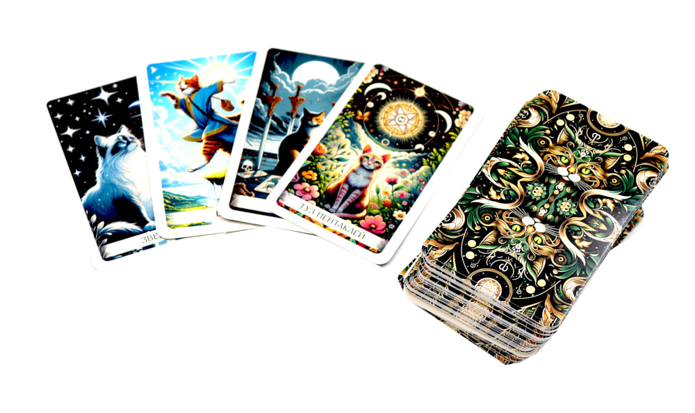 Уютное таро с котиками. 78 карт (руководство по QR-коду)