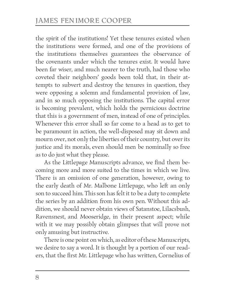 The Chainbearer; or, The Littlepage Manuscripts = Землемер: на англ.яз