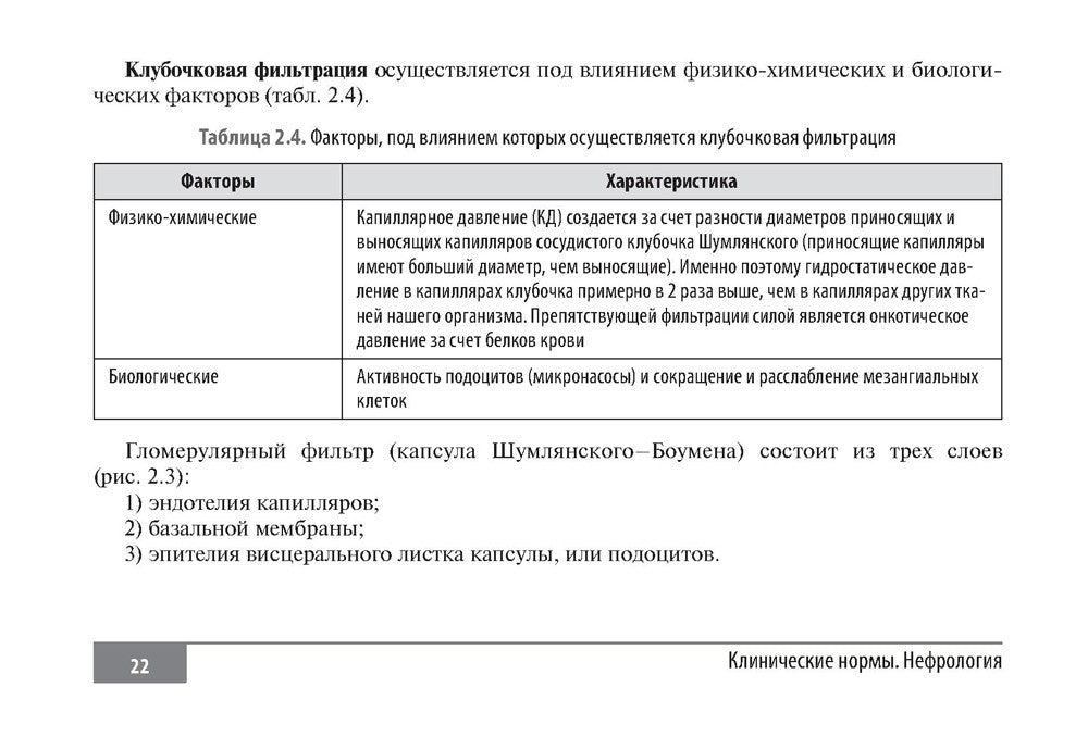 Клинические нормы. Нефрология