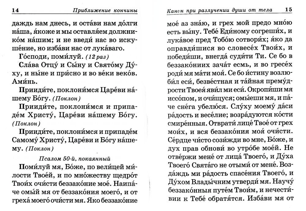 Псалтирь и молитвы по усопшим