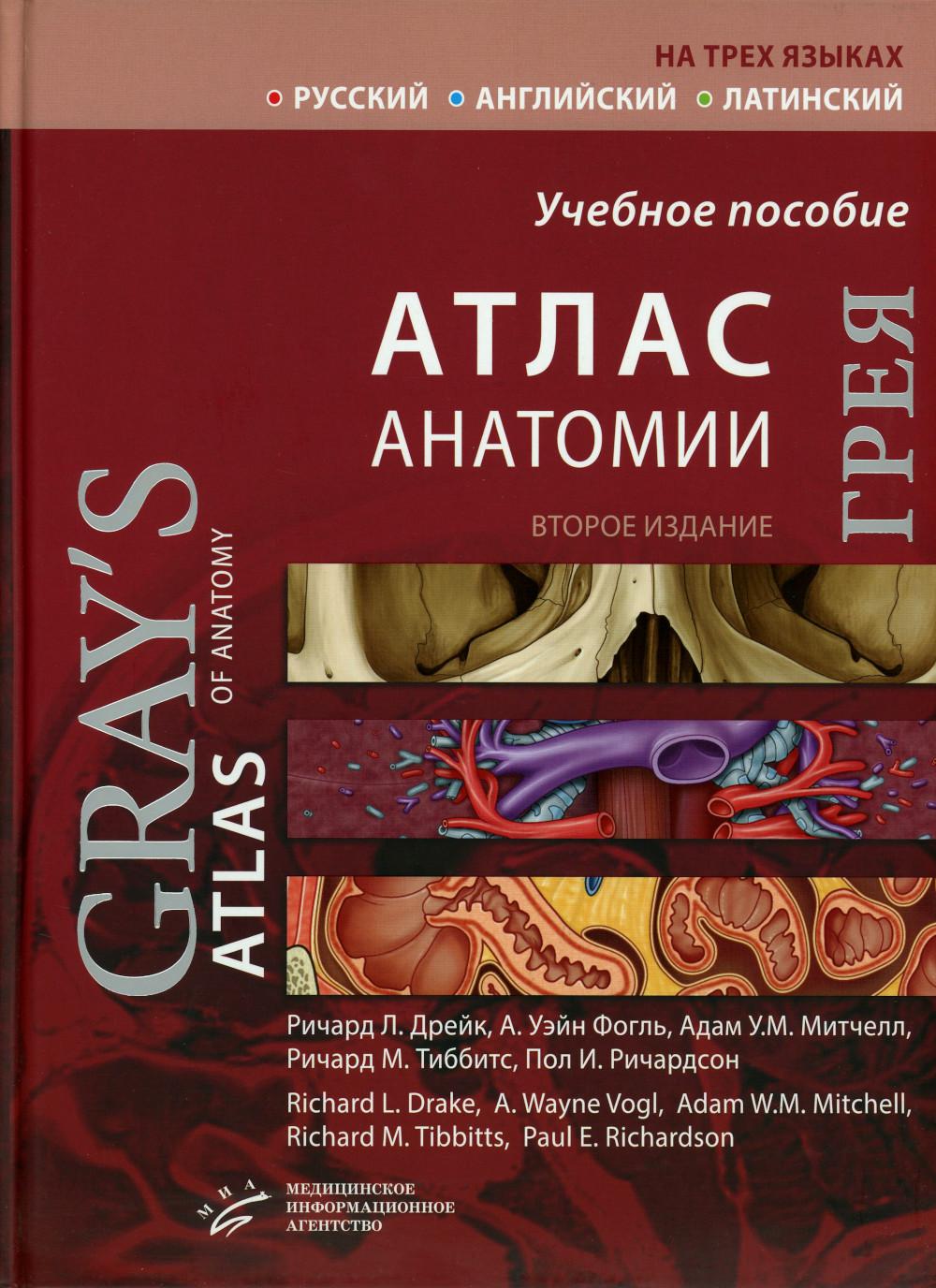 Атлас анатомии Грея: Учебное пособие (на 3-х языках: русский, английский, латинский). 2-е изд