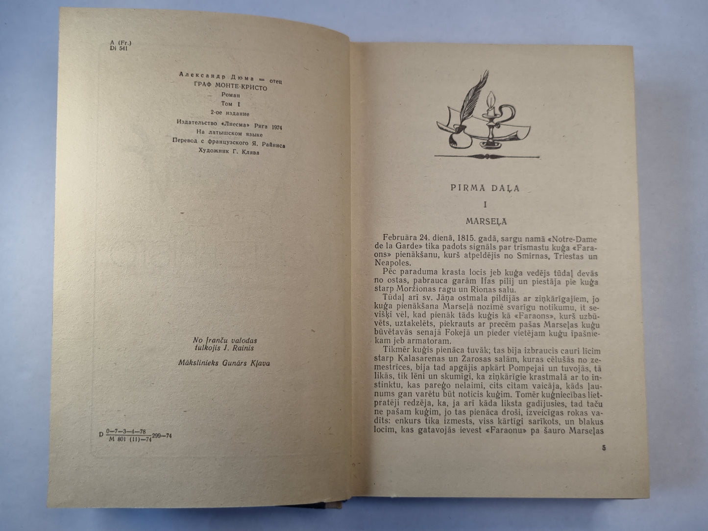 Grāfs Monte Kristo. Pirmā grāmata