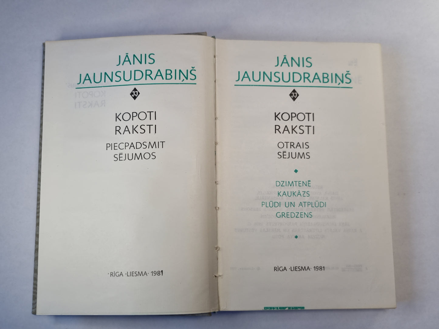 J. Jaunsudrabiņš. Kopoti raksti 2. Dzimtenē. Kaukazs. Plūdi un atplūdi. Gredzens