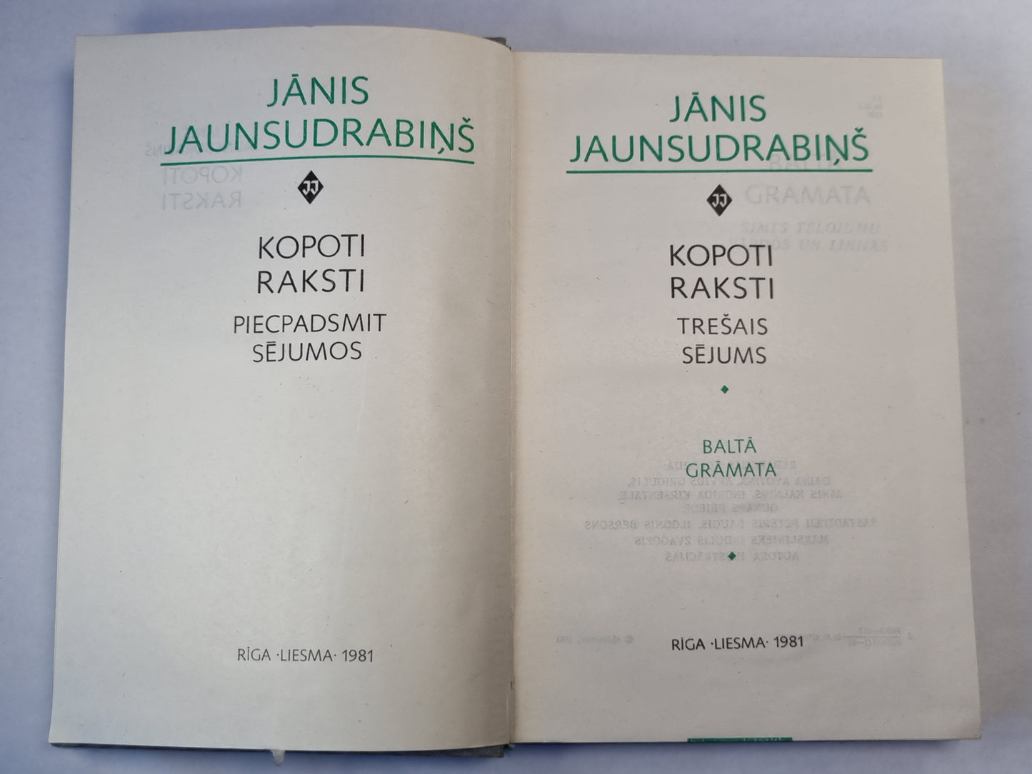 J. Jaunsudrabiņš. Kopoti raksti 3. Baltā grāmata
