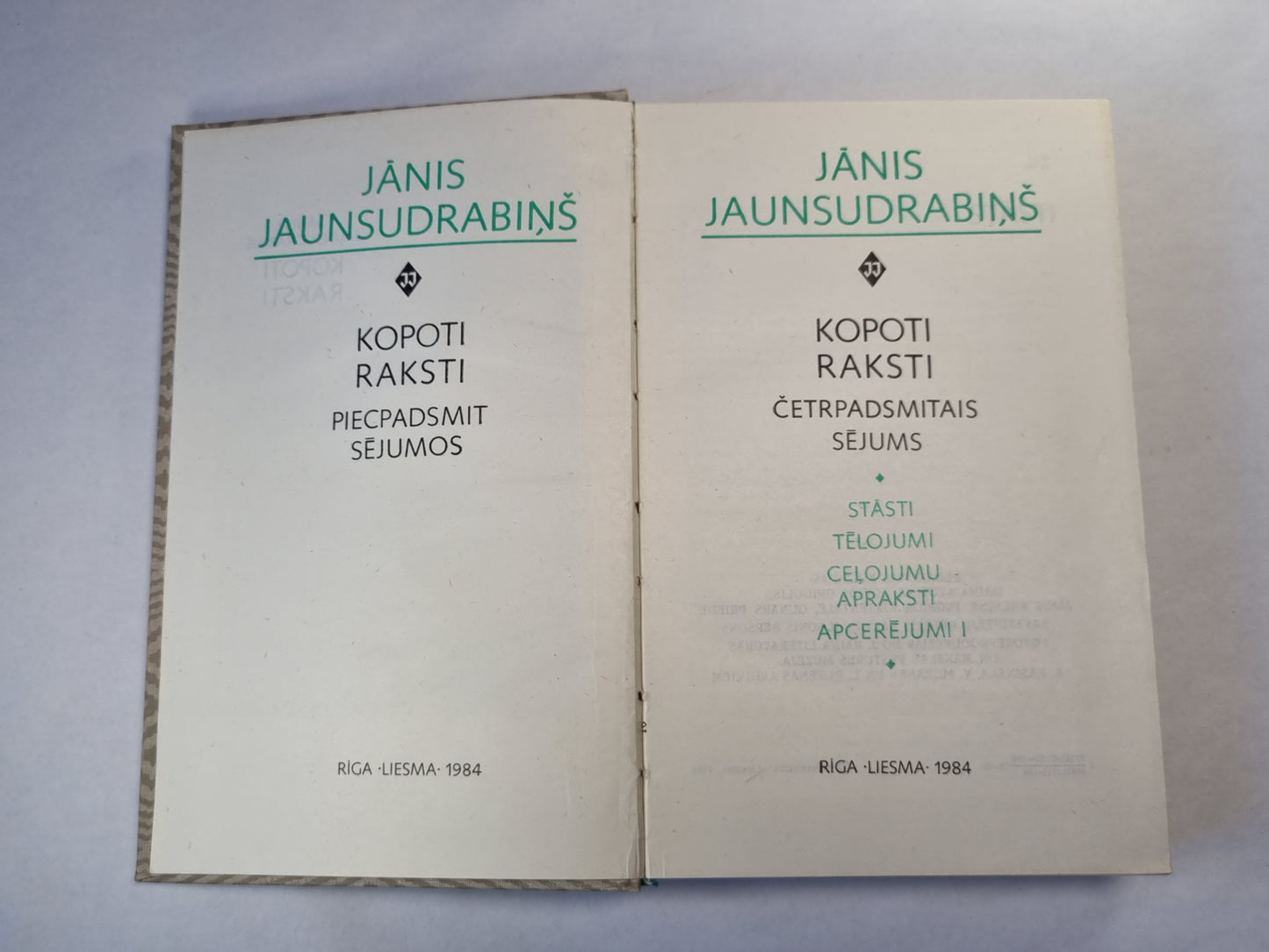 J. Jaunsudrabiņš. Kopoti raksti 14. Stasti. Telojumi. Ceļojumu apraskti. Apcerejumi I