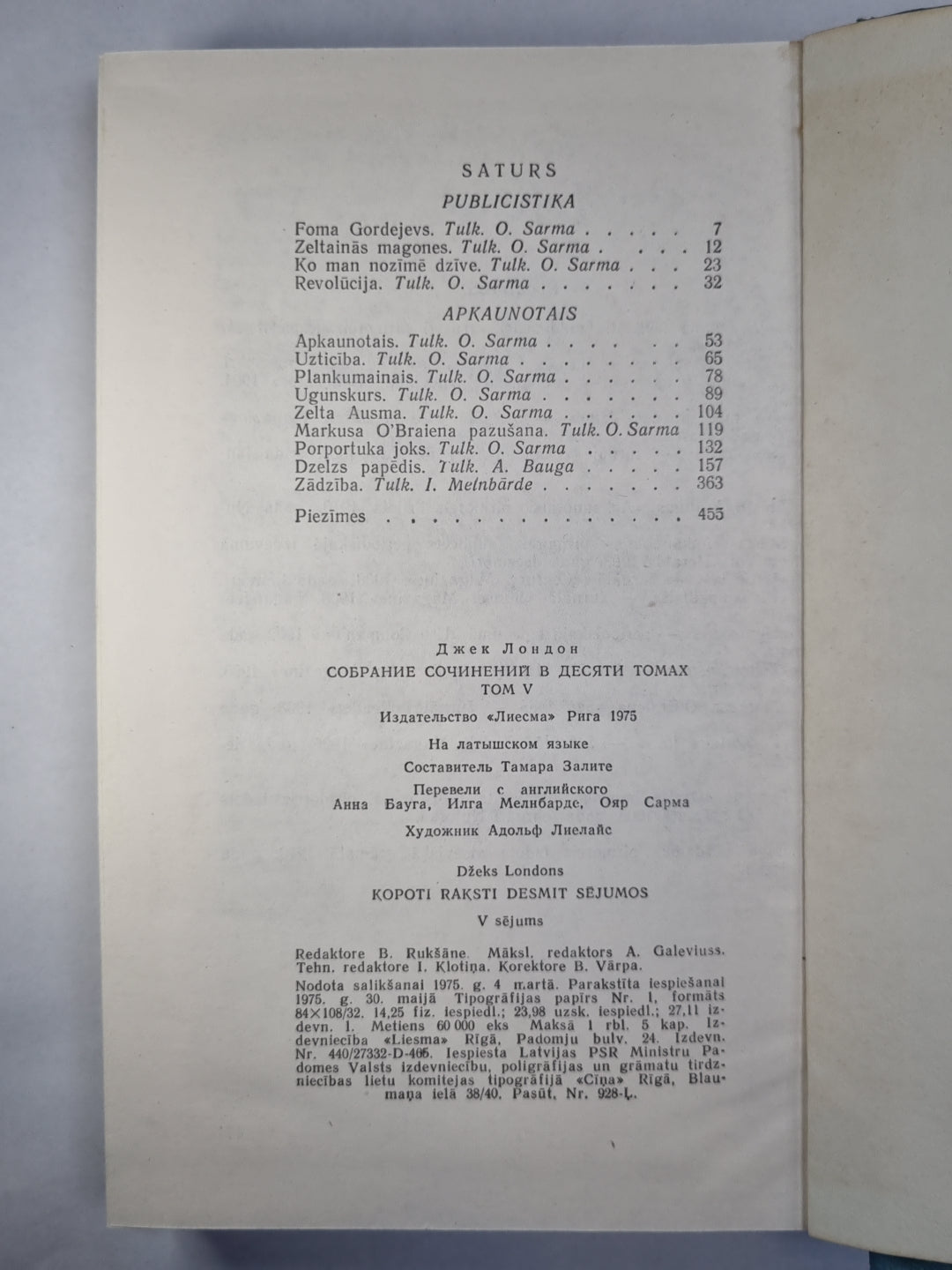 Dž.Londons. Koporti raksti. 5.sējums