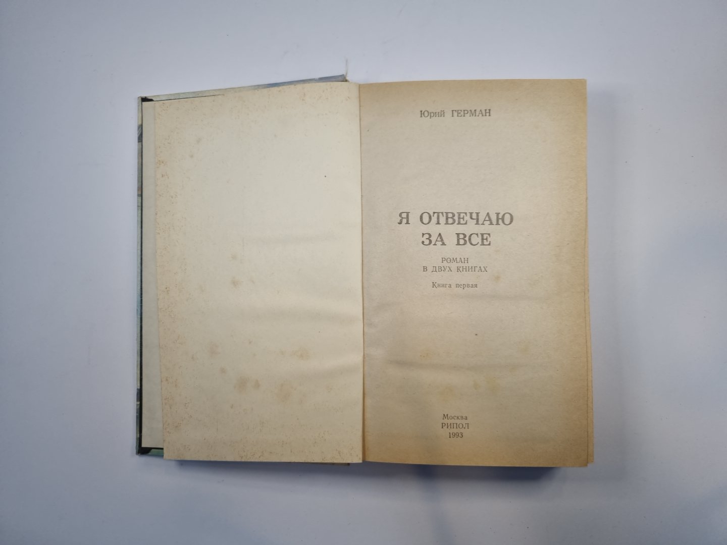 Я отвечаю за все. Роман в двух книгах. Книга 1