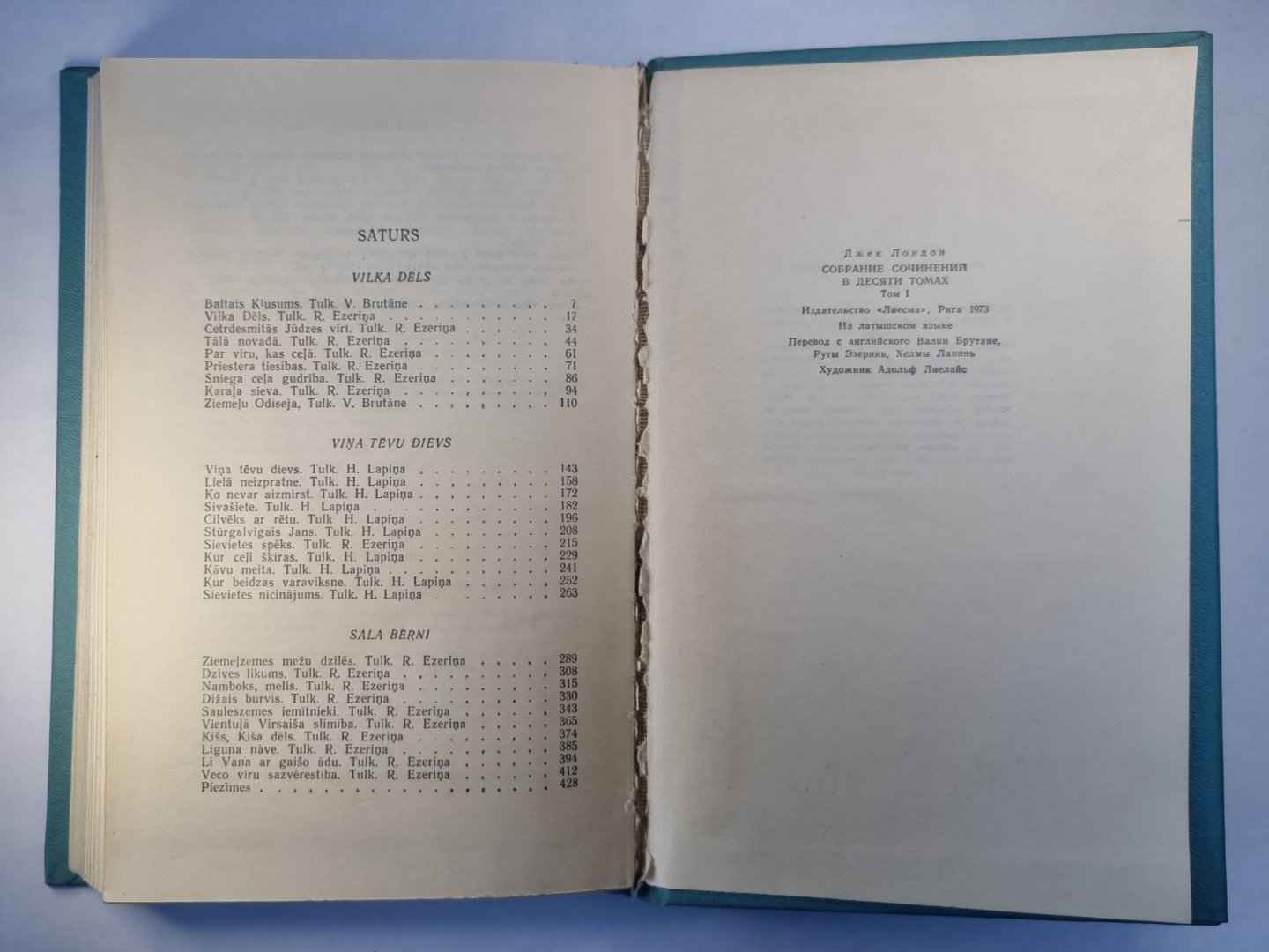 Dž.Londres. Kopoti raksti 1. Vilka dēls. Vīņa tēvu dievs. Sala berni