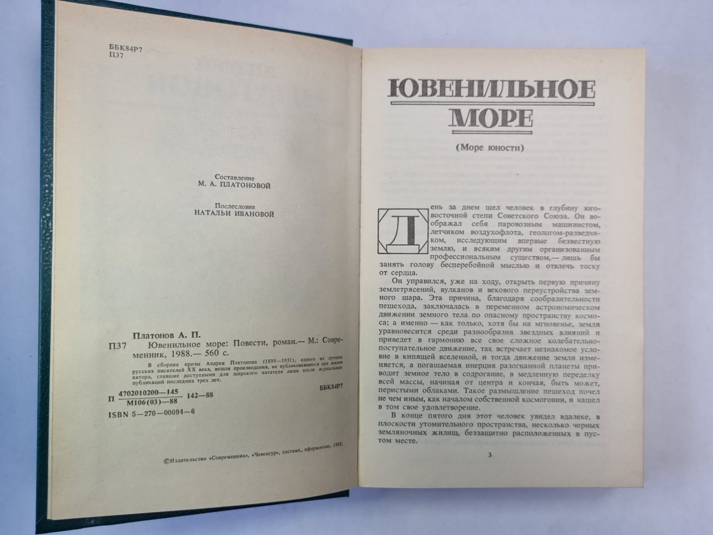 Ювенильное море. Котлован. Чевенгур