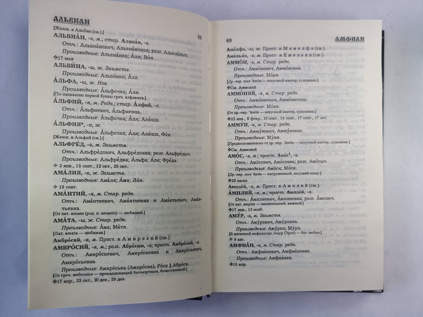 Словарь русских личных имен