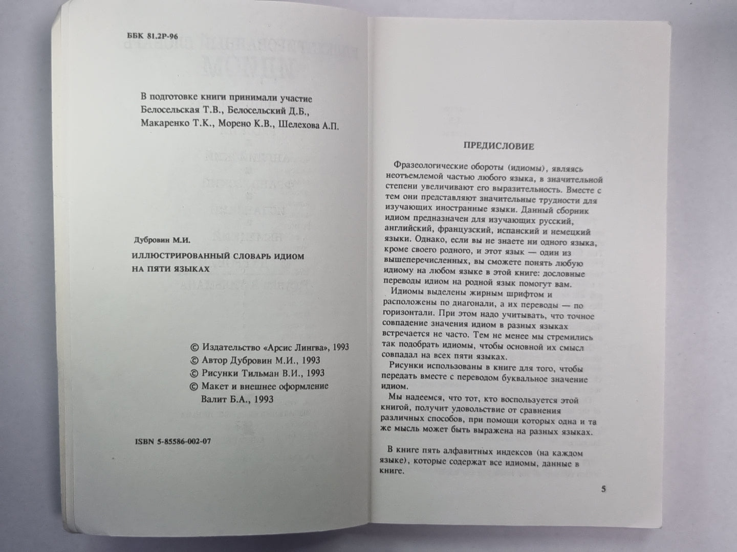 Иллюстрированный словарь Идиом. На пяти странах