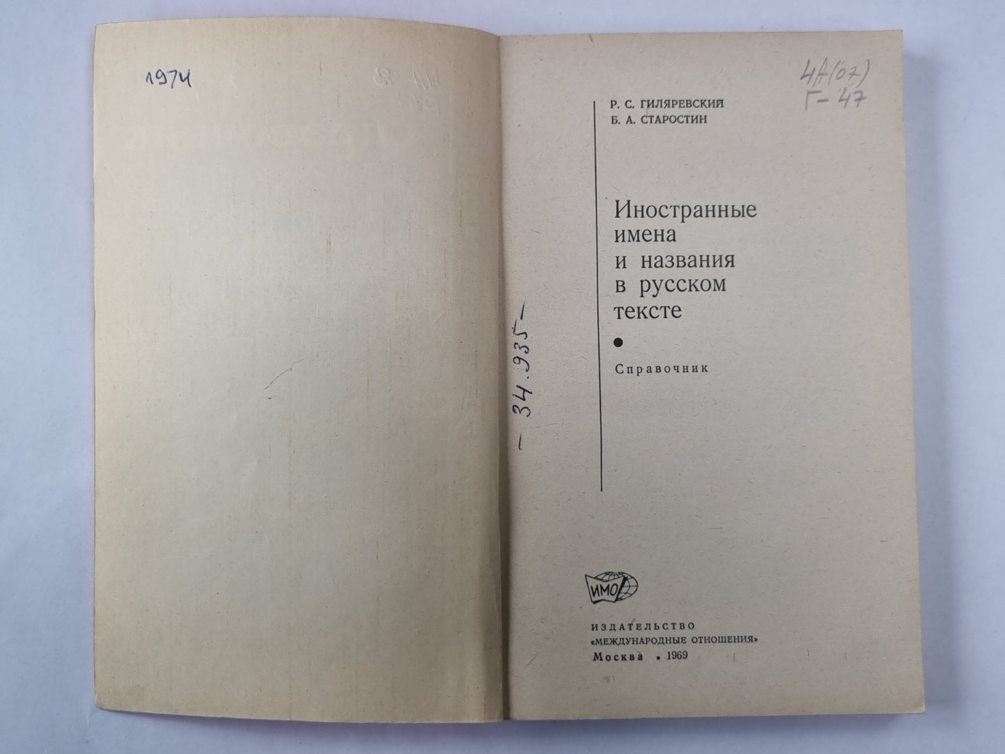 Иностранные имена и названия на английском языке. Справочник