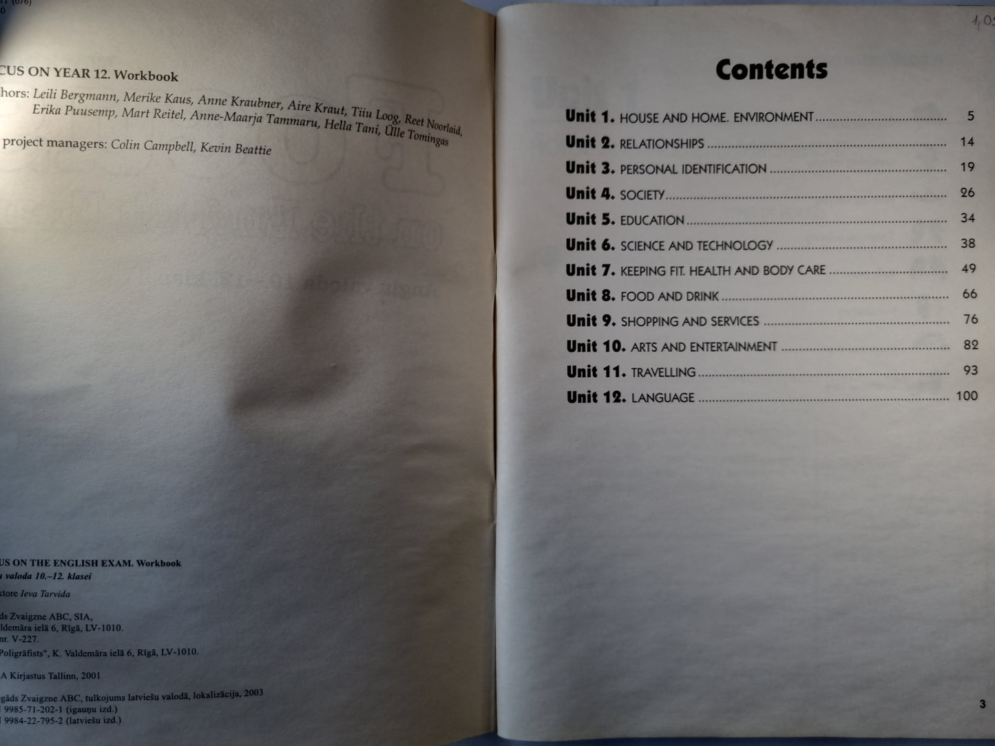 Workbook. Focus on the English Exam. Angļu valoda 10.-12. klasei