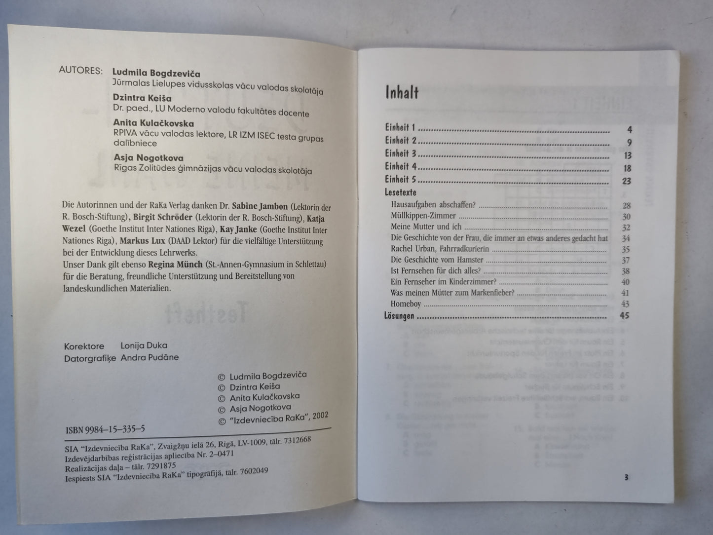 Deutsch - Meine Wahl 3. Testheft (GER)