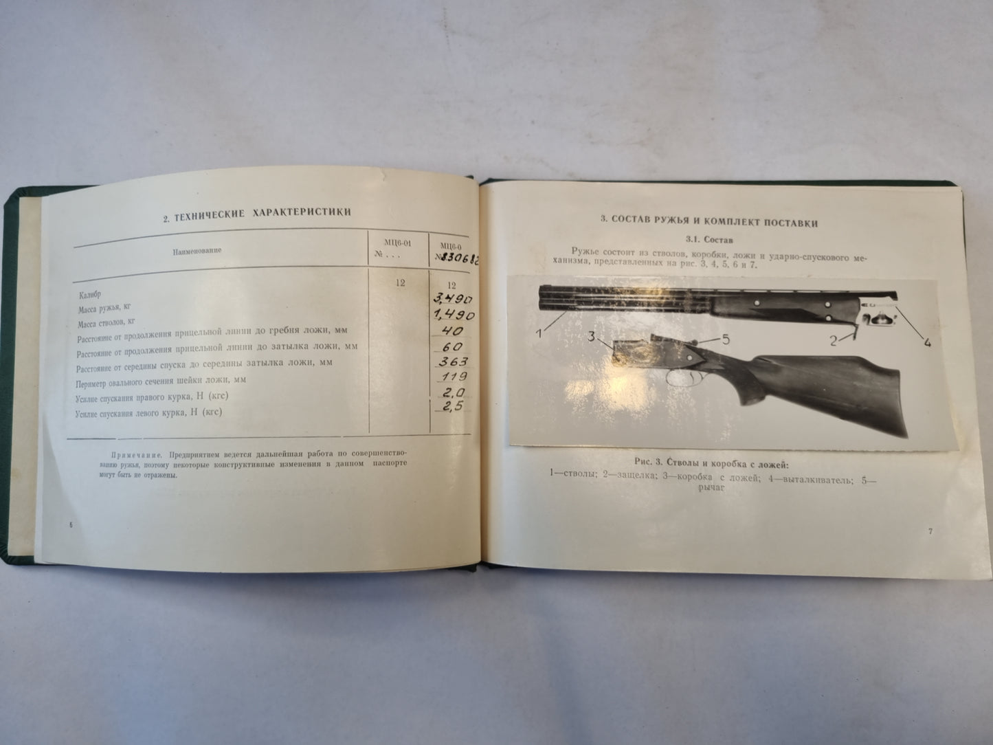 Ружья МЦ 6-01, МЦ 6-0. Паспорт