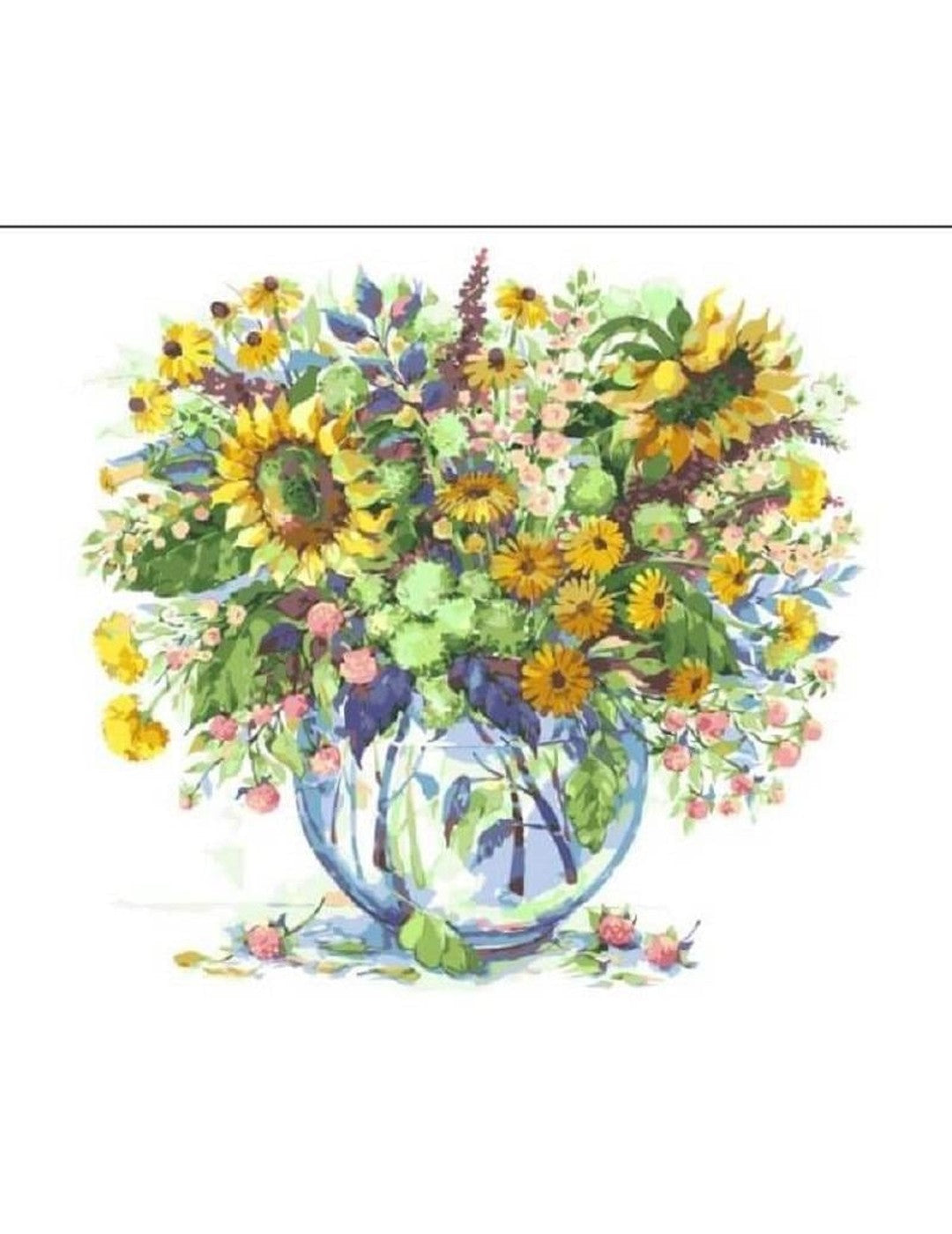 Картины по номерам "Подсолнухи в вазе", 40х50 см.