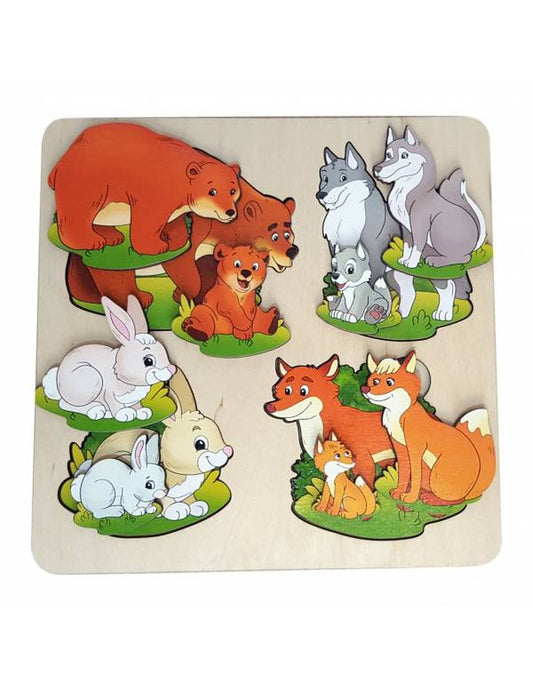 Деревянная доска "Дикие животные", дерево