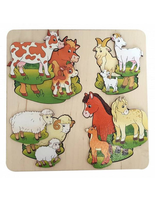 Деревянная доска "Домашние животные", дерево